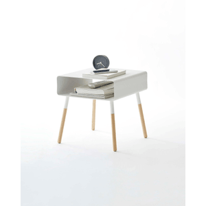 Storage Table Short 14 H Steel + Wood White