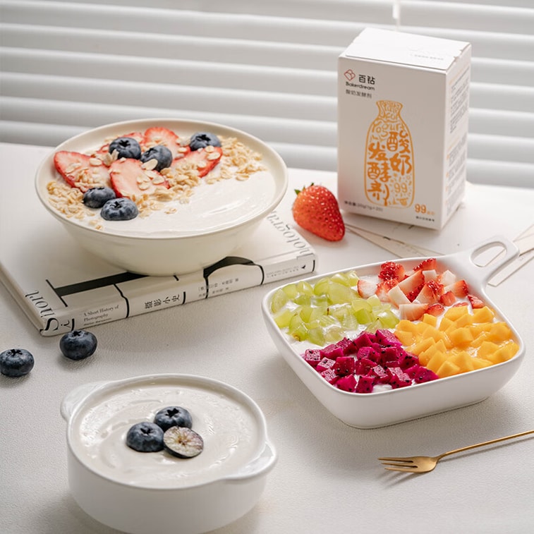 【中国直邮】 百钻 酸奶发酵剂99菌  家用自制酸奶发酵剂菌种双歧杆菌益生菌粉  20g 4