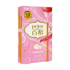 大陆版GLICO格力高 PEJOY百醇 注心饼干 草莓香草味饼干 48g
