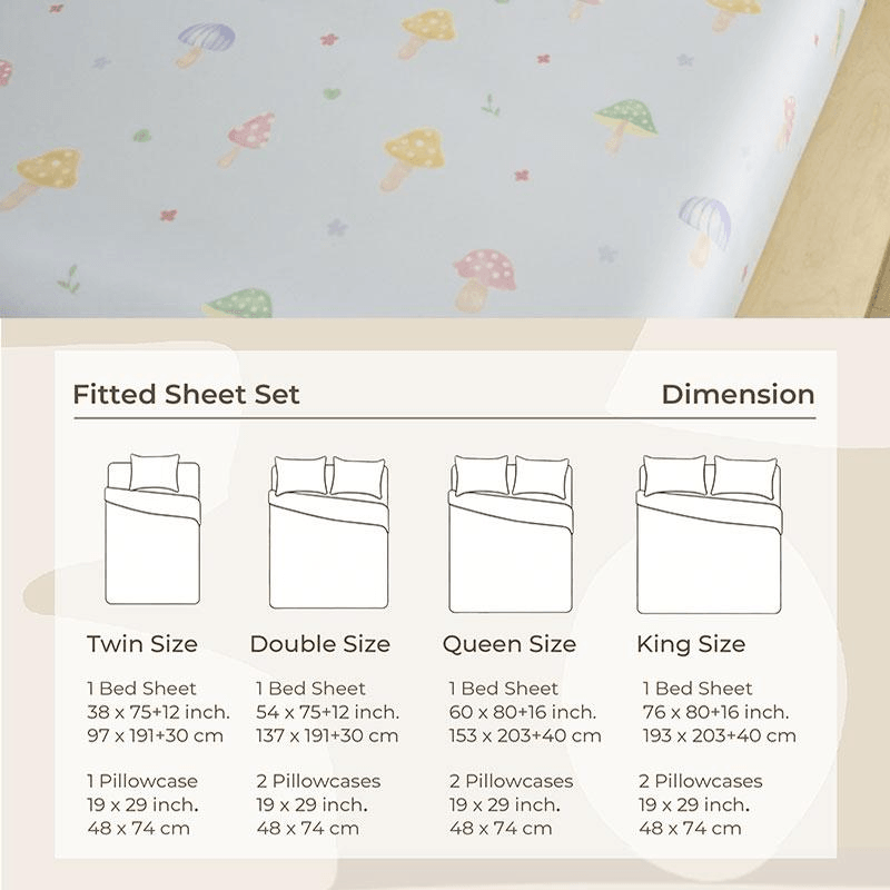 Lullabuy 萌趣夏日卡通凉感床笠(床笠*1+枕套*2) 夏季床品冰凉舒肤 格子熊仔 蓝-Queen Size