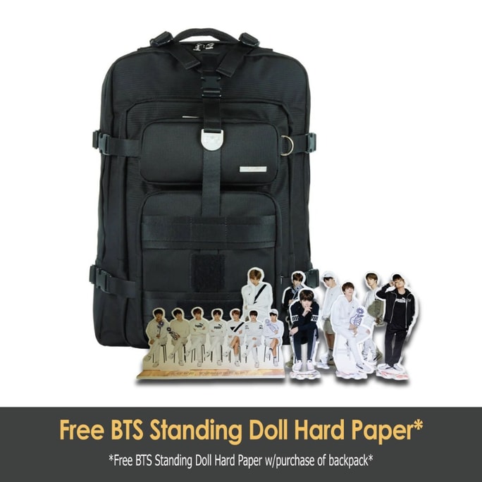 法国 Agatho BTS x AGATHA 黑色後背包 – 官方聯名旅行背包附個性化貼布