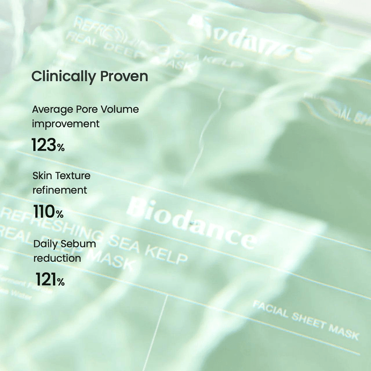 韓國 BIODANCE 綠色海帶深層清爽水凝膠面膜 4片 舒緩鎮靜補水 光滑彈性 強韌肌膚 敏感肌&痘痘肌 需敷3小時可過夜 4
