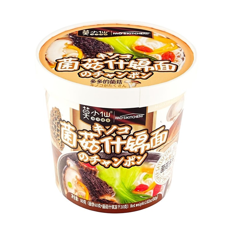 莫小仙 菌菇什錦麵 泡麵 80g *3【3份超值裝】【附菌菇凍乾】【菌菇多多】 3