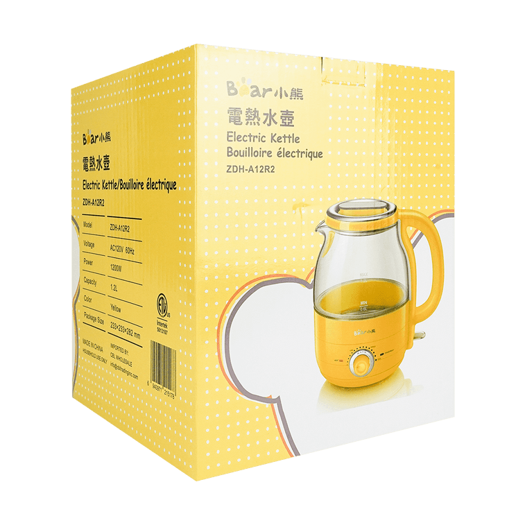 Multifunctional Electric Glass Tea Kettle, 40.58 fl oz, Bumblebee Yellow 7