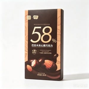 其妙 巴旦木巧克力豆 纯可可脂 坚果夹心  黑巧克力 网红糖果 独立小包装 零食80g/袋 (约21颗)