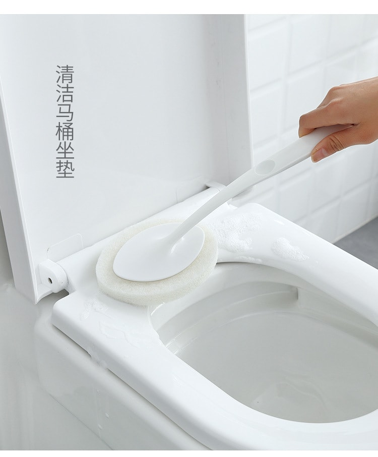 FaSoLa Life 浴室长柄海绵擦 灰色 1件 清洁刷 浴缸海棉刷 地板瓷砖刷