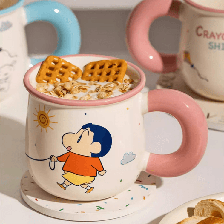 MDZF 現代主婦のお出かけシリーズ ピンクマグカップ（クレヨン
