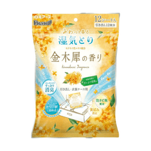 【日本直邮】 日本 HAKUGEN EARTH 白元 白元 Dry&DryUP 抽屉及衣物箱用除湿片 12个 金桂花香型 除湿片 防潮 防霉 衣物护理 长效 清新