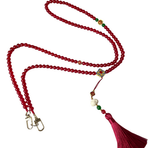 New Year Red Chinese - Style Crossbody Mobile Phone Strap with Lotus Design for Accessories and Backpacks 120cm