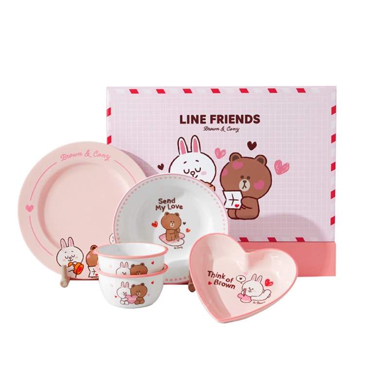 中国からの直送】LINE FRIENDS バレンタインデー セラミックボウルと