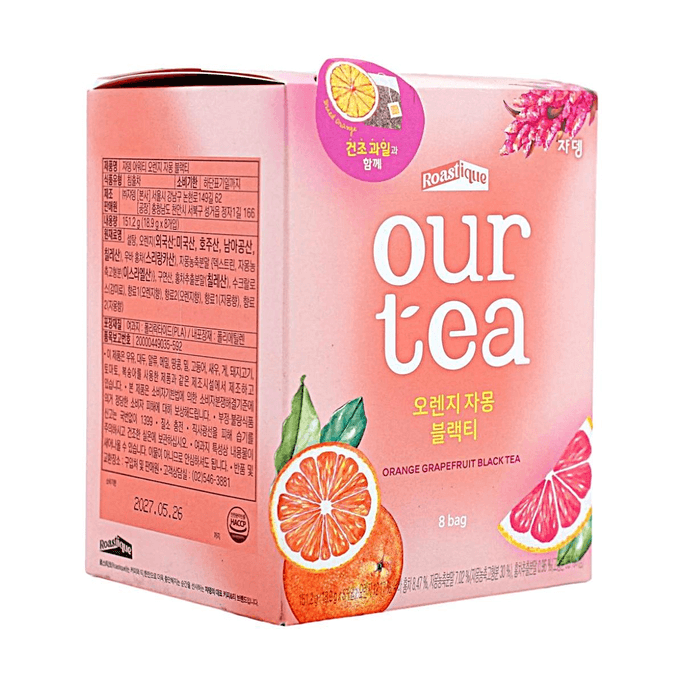 Roastique Our Tea Orange Grapefruit Black Tea 20.46oz with Real Dried Orange Slice 【Olive Young】