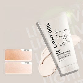 CC Body Sun Primer SPF50+ PA++++ , Natural Tone-Up & Even Skin Tone, Lightweight,  4.7 fl oz, #Light ivory