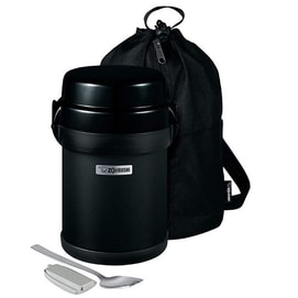 Mr. Bento® Stainless Lunch Jar 1.23L Black (Bottom Layer Is For Soup)