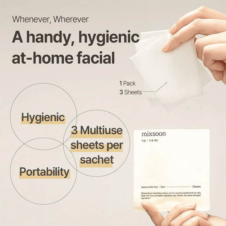 韓國 Mixsoon 豆乳精華棉片10片 超補水 獨立包裝 16ml*10 7