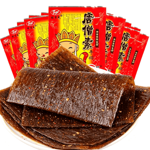 张奇龙 唐僧肉 素牛排 辣片 辣条 豆制品 20g*10包【200g】 解馋零食【 8090后怀旧】【经典电视剧】