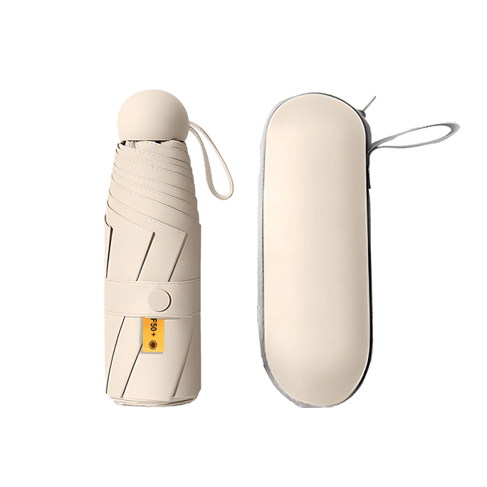 Thickened Black Rubber Sunscreen Umbrella Mini Umbrella SyBeige