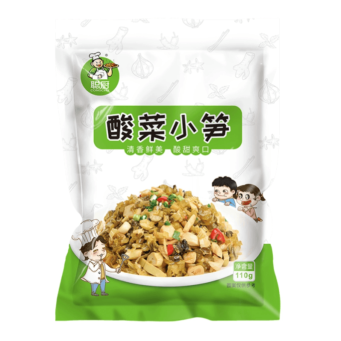 [중국 직배송] 콩추 죽순, 절인 양배추, 어린 죽순, 밥반찬, 매운맛 없음, 할머니 야채, 반조리식품, 110g*3봉지