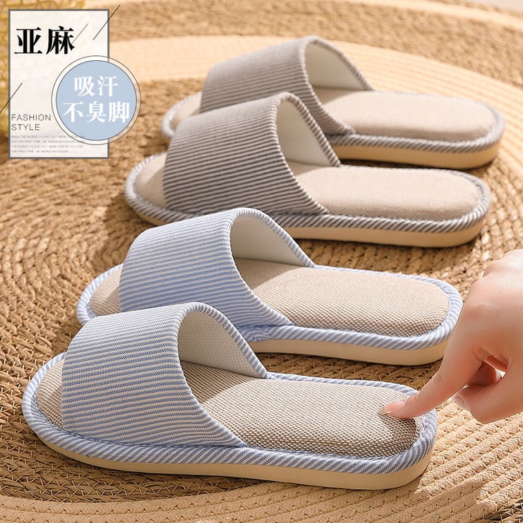  EVA 亞麻拖鞋 涼鞋 防滑防臭 浴室拖鞋 【亞麻吸汗不腳臭】38-39碼 適合 37-38碼人群 4
