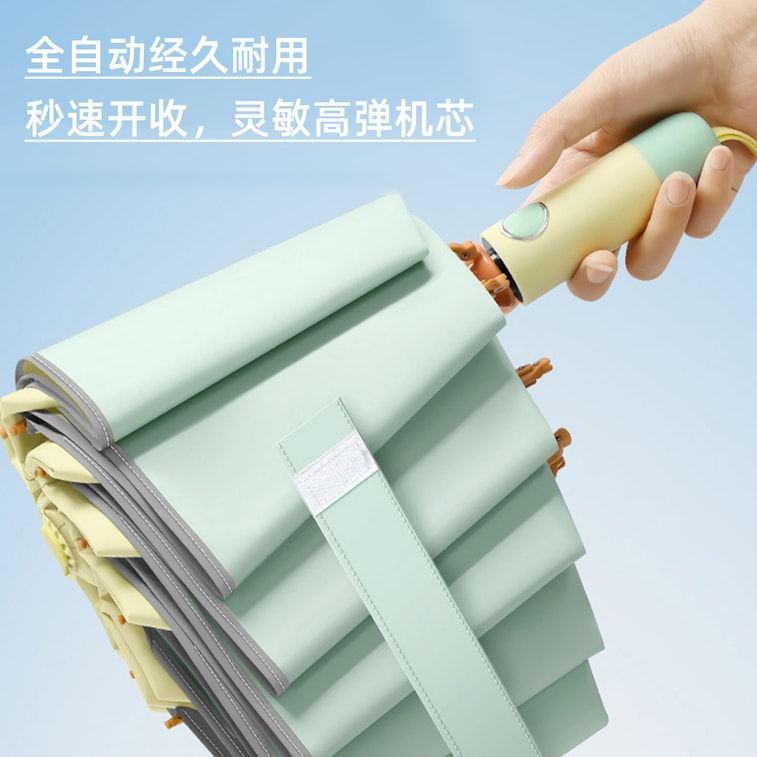 【中国直邮】 HSPM 全自动雨伞折叠高级感防晒防紫外线晴雨两用遮太阳伞 10骨反向彩胶 葡萄汽水 7