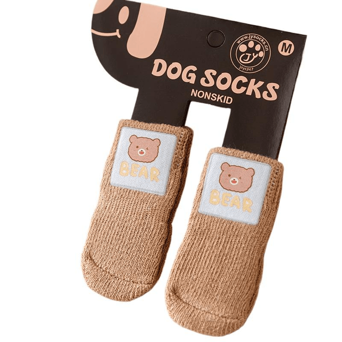 Pet Socks For Small Dogs, Cats That Don't Fall Off, Free Strap, Size M, 7 Pounds, 1 Pair, 4 Pieces