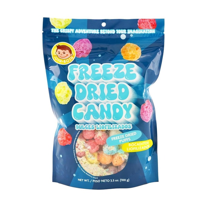 Freeze Dried Candy Puffs Assorted Fruits 3.5 oz