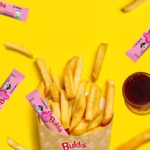 Buldak Carbonara Hot Sauce Stick- Spicy Hot Chicken Flavor Sauce, Korean Chili Sauce, 0.21 oz * 50 Sticks