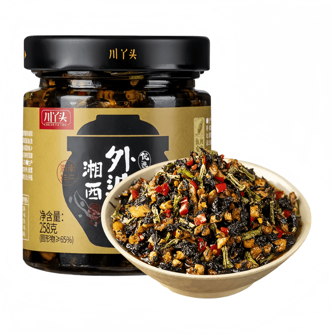Chuan Ya Tou Grandma's Pickled Vegetables - Hunan Xiangxi Specialty, Authentic Sauced Vegetables 258g*1 Jar