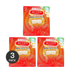 Megrhythm Renewing Steam Warming Eye Mask, 12 Counts*3 #Camelia Scent【Value Pack】