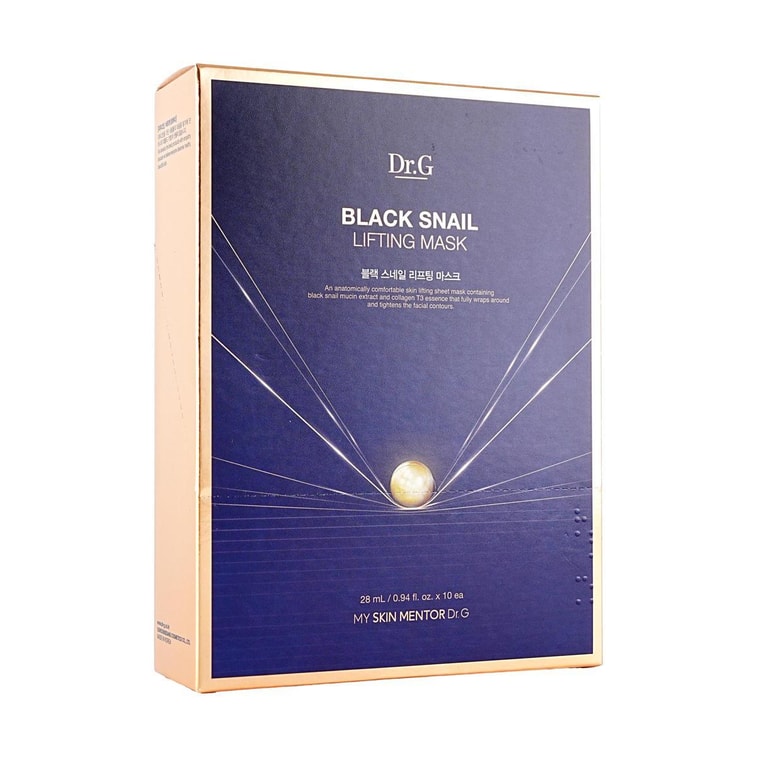 韩国Dr.G蒂迩肌 黑蜗牛紧致面膜 10片入 弹力提拉 紧致滋养 自然光泽 强效抗老 4