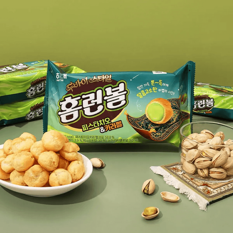 Homerun Ball Pistachio Caramel Puff Snacks 1.55 oz 【Dubai Chocolate Flavor Limited Edition】【Trending on Korean CU Store】 4