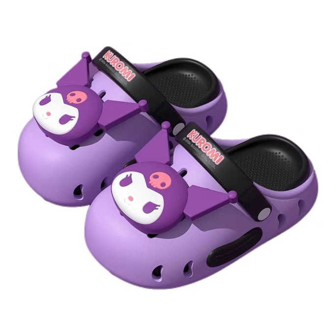 Children's Hole Slippers For Home Indoor Soft Sole Non-Slip Parent-Child Baby Wear -Kuromi 20-21 Size 1 Pair