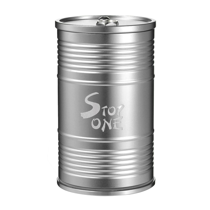 STOP ONE CA-AL1 带盖的便携式汽车烟灰缸底部和顶部可拆卸由铝合金制成油桶设计耐高温适用于汽车室内或室外银色