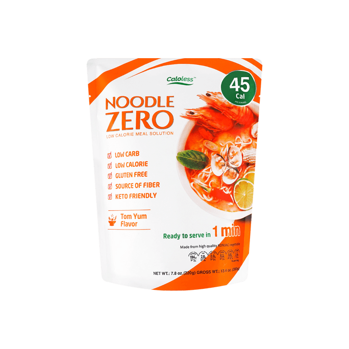 【酸辣過癮】Noodle Zero 蒟蒻麵 泰式冬蔭功味 220g【低卡低碳水】【熱水泡過後即食 可做拌麵】