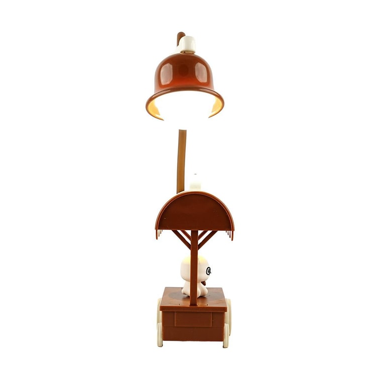 Cute Bear Cart Desk Lamp/Deep Coffee/LED White Light/USB Charging/Light Selection/Battery Capacity 300MA/Material ABS/PP 3