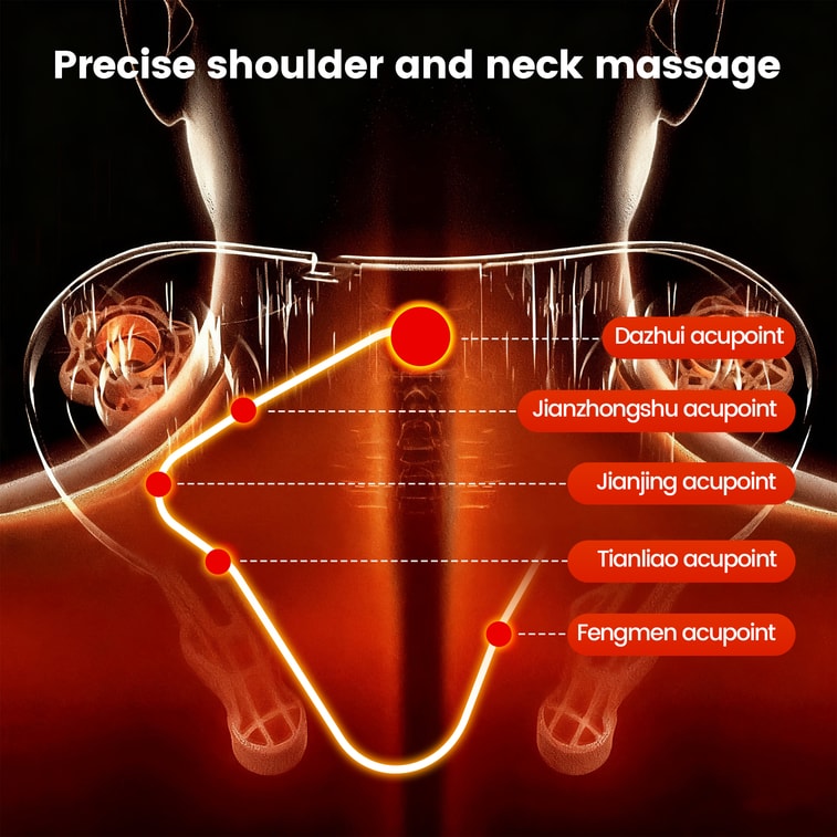 N6 Mini Neck Massager Shiatsu Back Massager with Heat Simulated Moxibustion New Arrival Orange Birthday Gift 3
