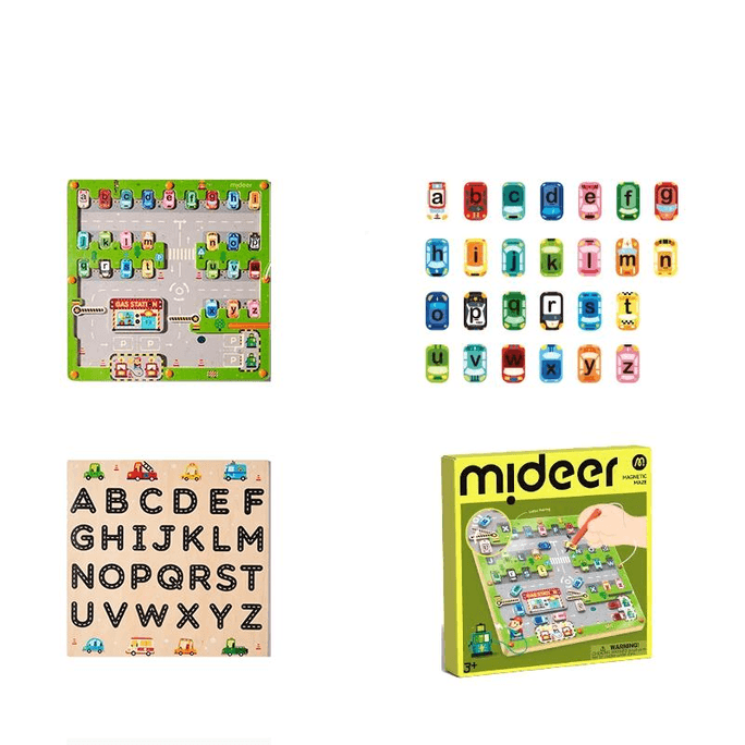 Children's Magnetic Maze Challenge Lettering Board Parking And Shifting Intelligence 29.5*29.5*1.5cm*1 Piece