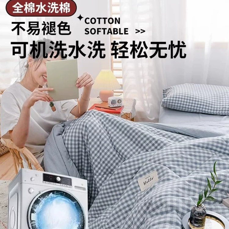 中国直送】無印良品（MUJI）日本製 綿100％ 薄手夏用掛け布団 洗濯機