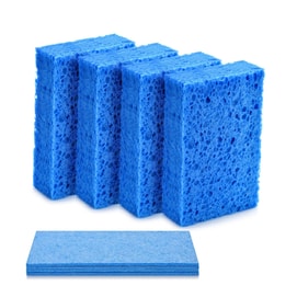 바일링케 주방 청소용 스펀지 4개 세트, 양면 사용 가능, 흠집 방지, 설거지 및 주방용품 세척에 적합, 빠르고 효과적인 세척, 공간 절약