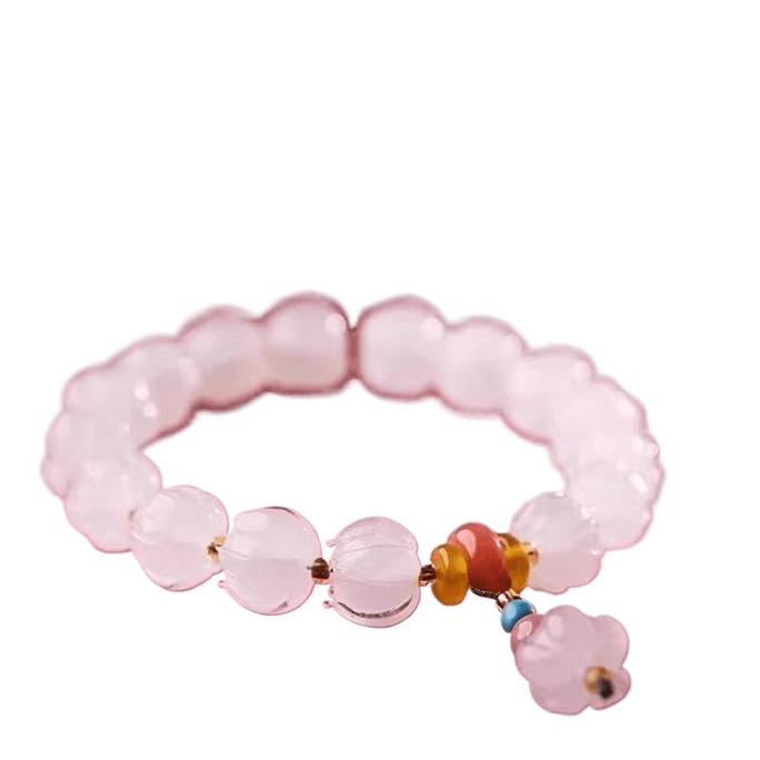 Hangzhou  official ice-clear white glass lotus bead bracelet, wrist circumference 16cm