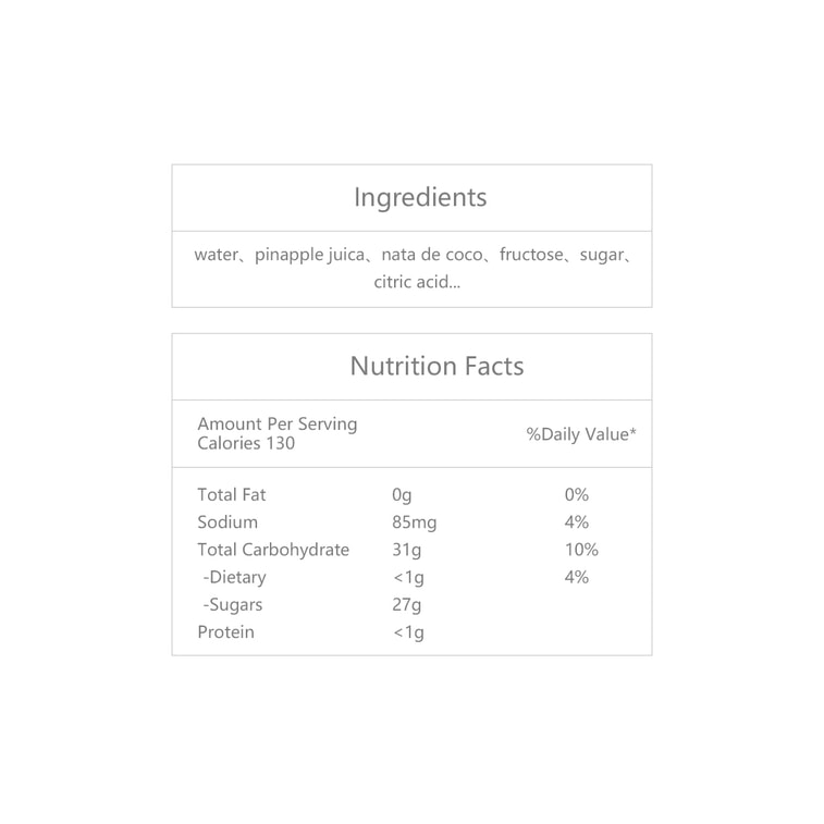 ナタデココ入りパイナップルジュース、10.82液量オンス 5