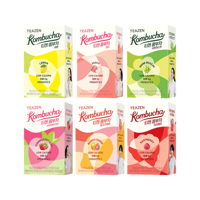 Complete Flavor Bundle Kombucha Tea Powdered Beverage Mix 6 Pack