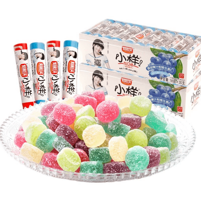 Sour Q Sugar QQ Juice Gummies Nostalgic Childhood Snacks Mixed Flavors 18g*5 strip