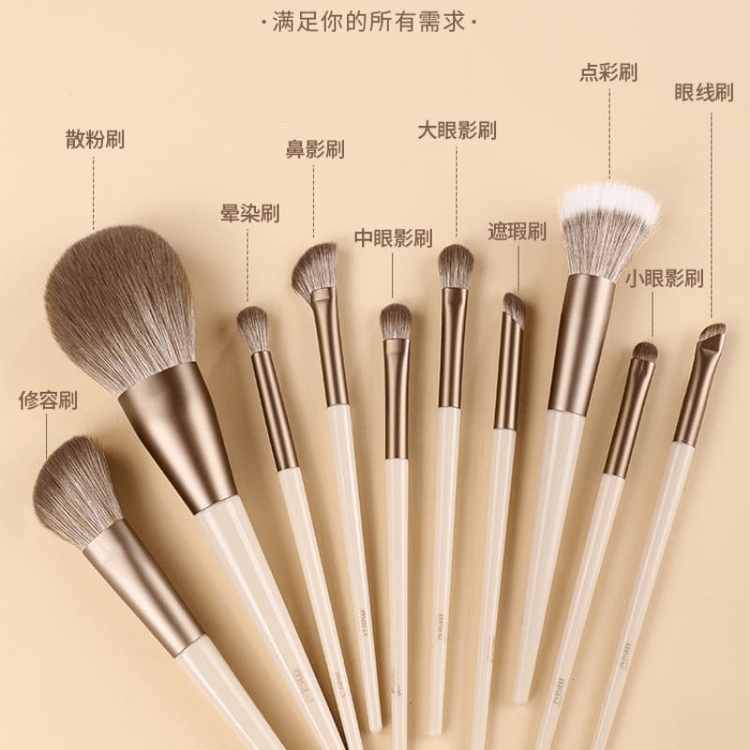 UHLOSD 【取り外し可能ストラップ】 🎆 9 個木製ハンドル化粧ブラシセットチークブラシアイシャドウブラシ初心者美容ツール