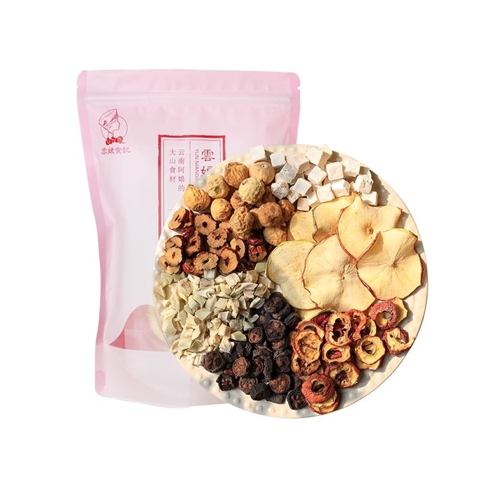 【中国直邮】 云娘食记 苹果山楂饮茶水干片养生壶刮刮茶料包红枣茯苓水果茶包 198g