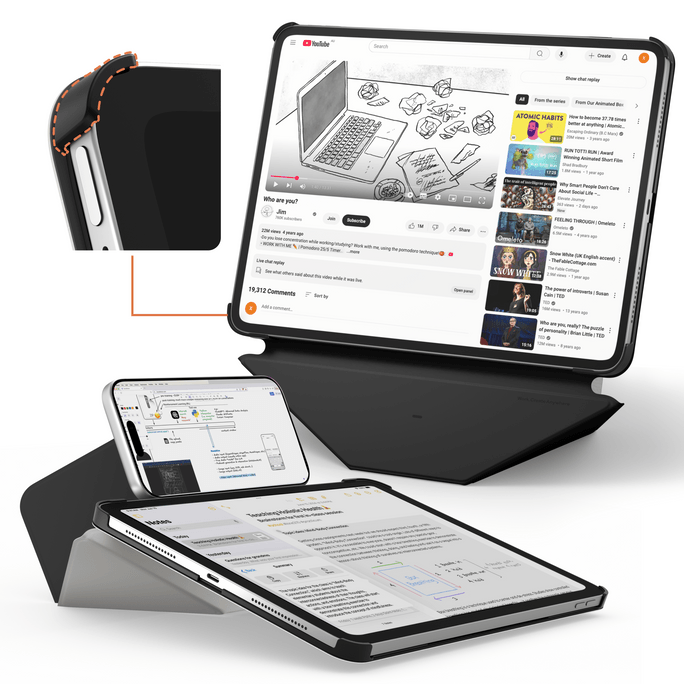 【美国直邮】 MOFT Dynamic Folio平板电脑灵动保护套 iPad mini 7th A17 Pro 2024 / 6th A15 2021 20+角度 自动唤醒/睡眠 超薄 岩石灰 带边角保护