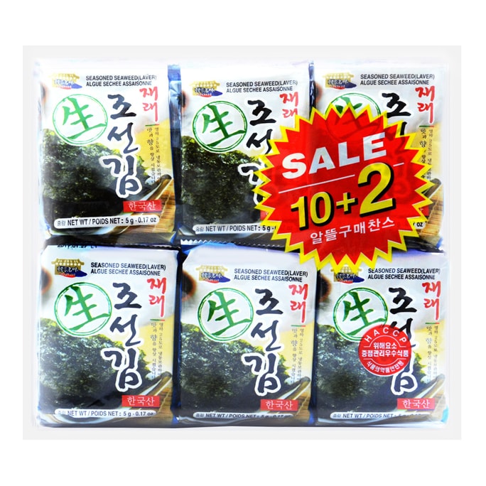 韓國WANG 韓家名味健康海苔 12包入 60g