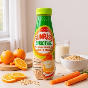 POCAS SUNRISE 水果燕麦奶昔 胡萝卜橙子味 300ml【0蔗糖0添加】【富含维C】