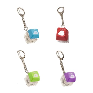 【解压神器】 超绝 解压键帽钥匙扣 赛博功德积攒器 背包挂件 木鱼办公室 多巴胺解压按键 工资+颜值+功德+成绩  4个