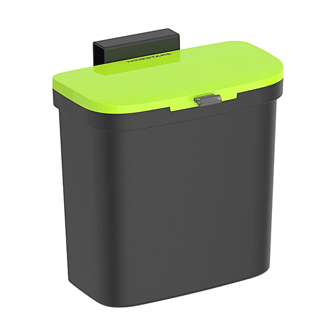 Wall-Mounted/Countertop Food Waste Bin with Lid Black 135.27 fl oz 【No-Drill Hook】【Odor-Sealing Design】