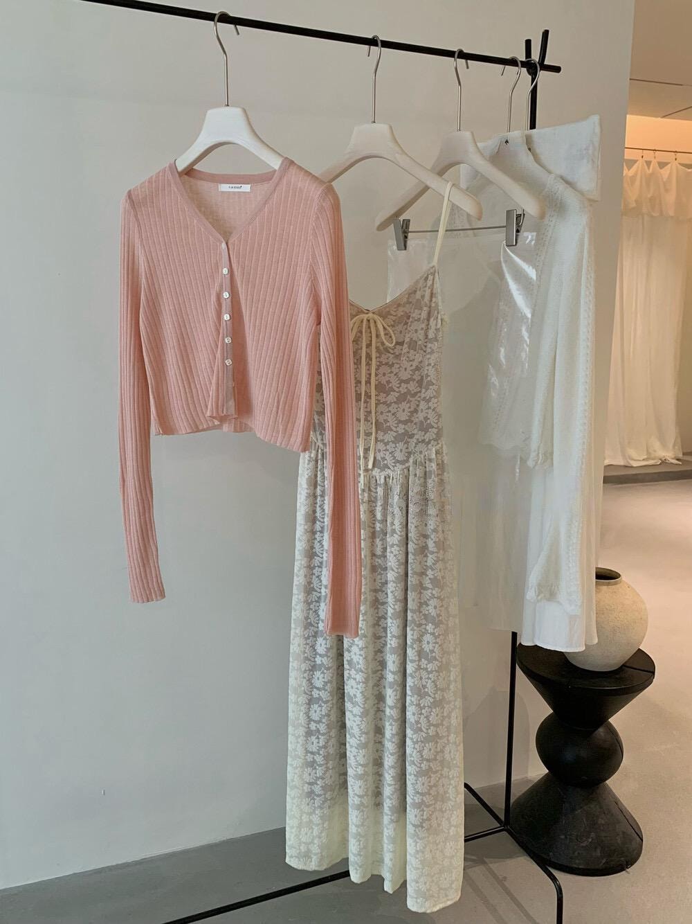 【加拿大直邮】 加拿大 SCENARIO 花漾柔纱蕾丝两件套连衣裙  S-M码 奶油色 乳白色 S